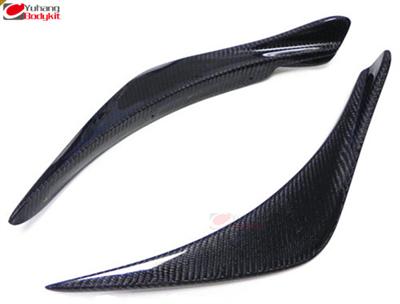 For 2003-2005 Evolution EVO 8 Ralliart Style Front Bumper canards (double side glossy) Carbon Fiber