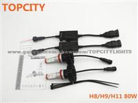 Topcity Factory Selling Directly X623 G6 Z-ES Chips 80W Car Head Light Bulbs H8 H9 H11 H16J Single Beam White Head Lamp