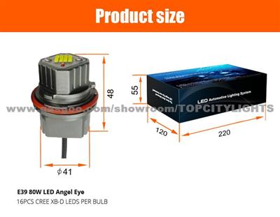 LED Marker Light Trucks E39 Auto LED Headlight 80W LED Angel Eye For BMW