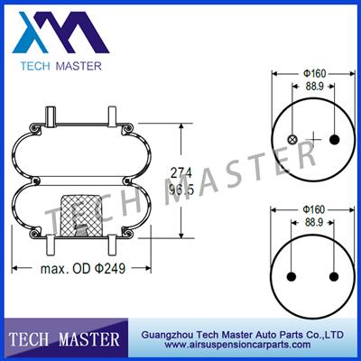 Car parts Double convoluted air spring Truck for 2B9-220 Rubber Air Spring bellow