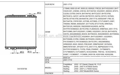 Heavy duties radiator for FREIGHTLINER spi 2001-1710