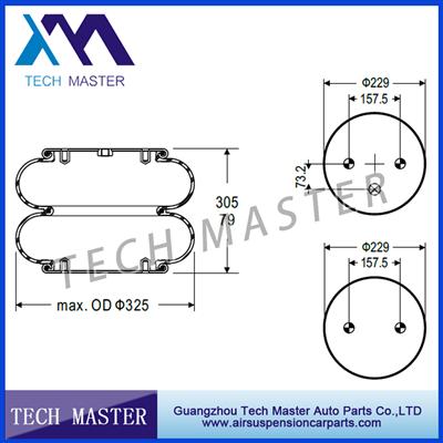 Hot sale double Convoluted Industrial air spring for Truck Firestone air bellows spring OEM W01-358-7180