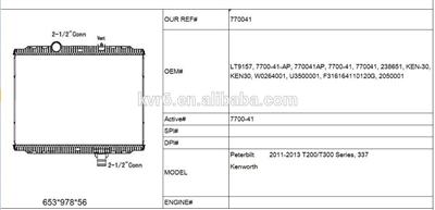 Truck radiator for Peterbilt kenworth 2001-3809