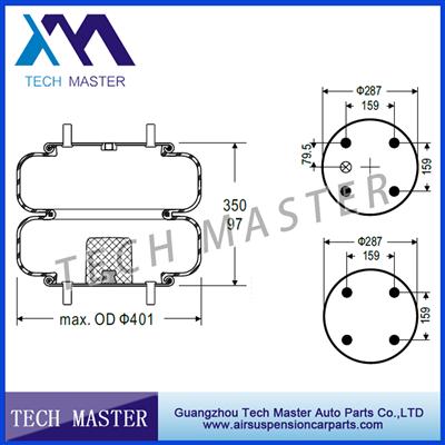 Air Rubber Suspension Bag Double Convoluted Air Spring For Truck Trailer Firestone W01-358-6808