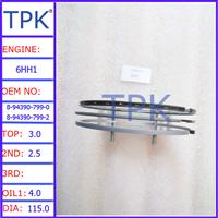 
Isuzu 6HH1 Engine Piston Ring 8-94390-799-2 8-94390-799-0
