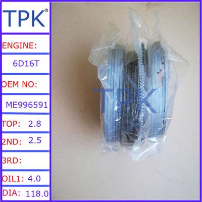 6D16 piston ring ME996229 ME996231, 6D16T ring ME999549 ME997999, 6D16TL ring ME999535 ME999536 ME999728 ME999729