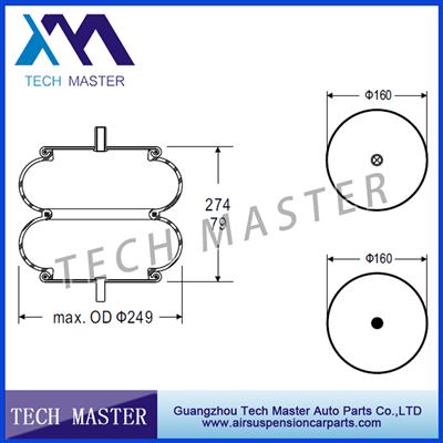 Air Spring For Truck Double Convoluted Industrial Firestone W01-358-6897 Air Spring Bellow