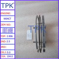 
HINO W04CT PISTON RING, W04C-T Ring Set 13019-1160A 13011-2550B 13011-2270A
