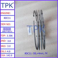 
MITSUBISHI 8DC11 ENGINE PISTON RING,30617-50111 ME999990 ME090586 (Oil 4mm, FX)
