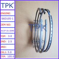 
6137-31-2040 6137-31-2032 6137-31-2202 6137-31-2030 used for Komatsu S6D105-1 piston ring

