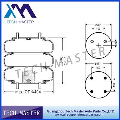 Hot sale Convoluted Industrial air spring for Triple Firestone OEM W01-358-7843 air bellows spring