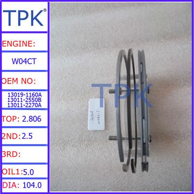 HINO W04CT PISTON RING, W04C-T Ring Set 13019-1160A 13011-2550B 13011-2270A