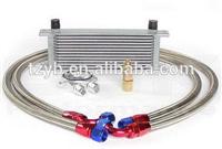 
13 ROW AN-10 UNIVERSAL BRITISH TYPE ENGINE TRANSMISSION OIL COOLER SILVER+ FILTER KIT
