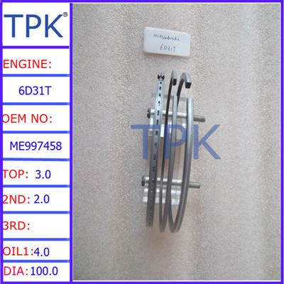 6D31 engine piston ring ME997458, 6D31T piston ring ME999783,ME999836,ME999717