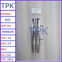 
Mitsubishi 4D33 engine piston ring,4D33 Piston Ring ME999871
