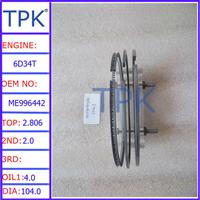 
6D34T Piston ring ME996442, Mitsubishi 6D34T engine piston ring set , 6D34 ring set
