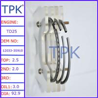 
TD25 PISTON RING 12033-3S910 12033-5T116 , TD25TI piston ring set
