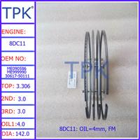 
30617-50111 ME999990 ME090586,MITSUBISHI 8DC11 ENGINE PISTON RING (Oil 4mm, FM)
