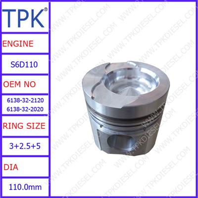 SA6D110 Engine Piston 6138-32-2120,SA6D110-1 Piston Kit, S6D110 piston