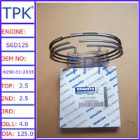 
S6D125-1 piston ring,S6D125E-2 piston ring,SA6D125-1 SAA6D125E-3,6150-31-2033 6150-31-2032

