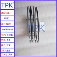 
6HK1 engine piston ring 8-94391-502-4
