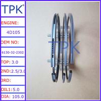 
4D105-3 Piston ring, Komatsu 4D105-3C Piston ring 6130-32-2302 6130-32-2301 6136-31-2030 6130-31-2202 6130-32-2202
