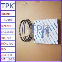 
Komatsu 4D105-3 Engine Piston ring set,6130-32-2302 6130-32-2301 6136-31-2030 6130-31-2202 6130-32-2202
