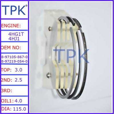 4HG1T piston ring, Isuzu 4HJ1 piston ring, 4HG1 piston ring 8-97105-867-0 8-97219-054-0