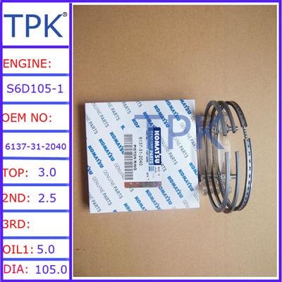 Komatsu S6D105-1 piston ring set 6137-31-2040 6137-31-2032 6137-31-2202 6137-31-2030