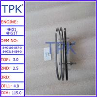 
Isuzu 4HJ1 piston ring, 4HG1T piston ring, 4HG1 piston ring 8-97105-867-0 8-97219-054-0
