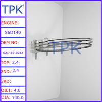 
6211-31-2032 6211-31-2031, Komatsu S6D140 piston ring set
