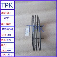 
Mitsubishi 6D17 engine piston ring ME999540 ME999955
