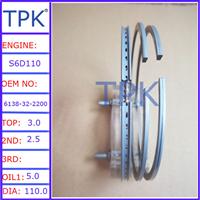 
For Komatsu 6D110-1 piston ring 6138-32-2200, SA6D110-1 piston ring 6138-31-2200, S6D110 piston ring 6221-31-2200

