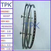 
Fit for Mitsubishi 6D16T engine piston ring ME996591
