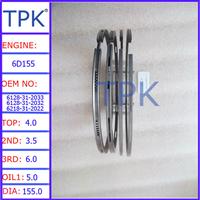 
6D155 piston ring, 6128-31-2033 6128-31-2032 6218-31-2022 6128-31-2023
