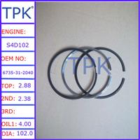 
Komatsu S4D102 piston ring, 4D102 engine piston ring 6735-31-2040 6731-31-2290 6738-31-2031 6736-31-2030 6732-31-2330
