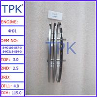 
Isuzu 4HG1 piston ring, 4HJ1 piston ring, 4HG1T piston ring 8-97105-867-0 8-97219-054-0
