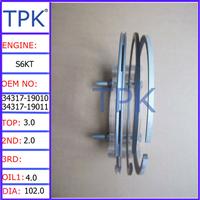 
MITSUBISHI S6K ENGINE PISTON RING, S6KT PISTON RING 34317-19010 34317-19011 pvd piston ring
