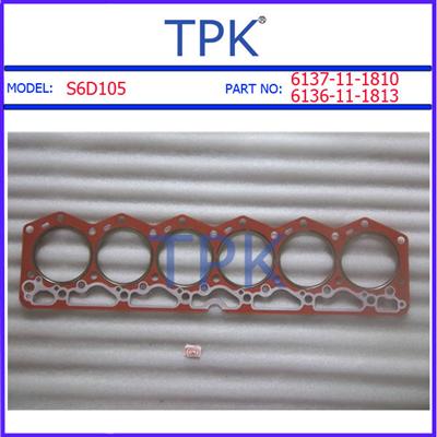 S6D105-1 cylinder head gasket, 6D105-1 6D105 S6D105 Head gasket 6137-11-1810