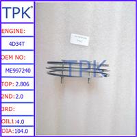 
4D34T PISTON RING ME997240 ME997318(FM), ME996566(SM)

