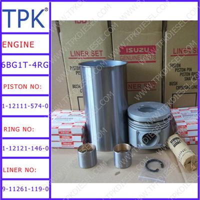 Isuzu 6BG1T Liner set, piston kit 1-12111-574-0, ring set 1-12121-146-0 5-12121-009-0, Sleeve 9-11261-119-0