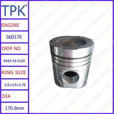 Komatsu D275A,WA600-1 engine parts piston kit, S6D170 aluminum piston 6162-33-2120