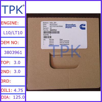 LT10 PISTON RING, 3803961, L10 RING SET