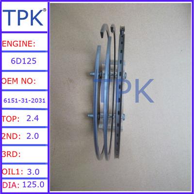 Komatsu 6D125 piston ring set, 6151-31-2031