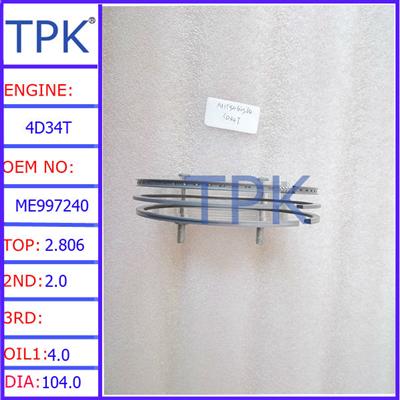 Mitsubishi 4D34T Engine piston ring ME997240 ME997318(FM), ME996566(SM)