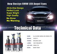 TOPCITY New Design: All-In-One H8 LED Angel Eyes