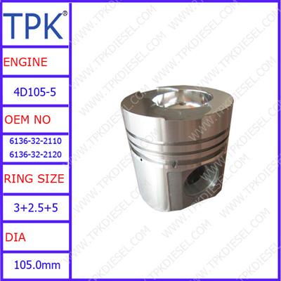 4D105-5 piston 6136-32-2110 6136-32-2120,6D105-1 Piston Kit 6136-32-2010 6136-32-2020