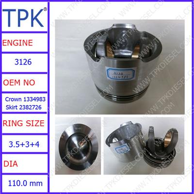 3126 piston crown 1334983, piston skirt 2382726