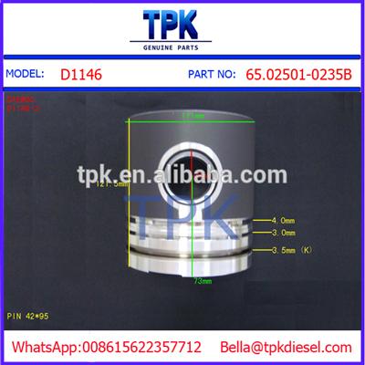 DE08T LINER KITS PISTON 65.02501-0235B DE08TIS RING SET, SLEEVE, PIN BUSHING