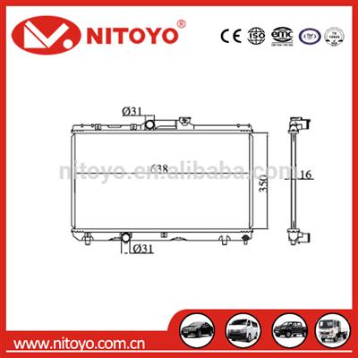 China Toyota Nitoyo Auto Aluminum Radiator for Toyota Corolla 16400-15670 16400-15691 16400-16660 16400-16680